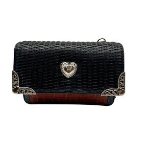 Coldwater Creek Black Faux Leather Crossbody Bag